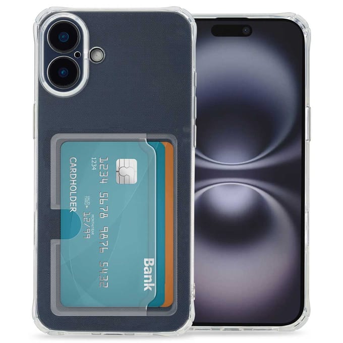 imoshion Softcase Backcover met pasjeshouder voor de Apple iPhone 16 Plus - Transparant