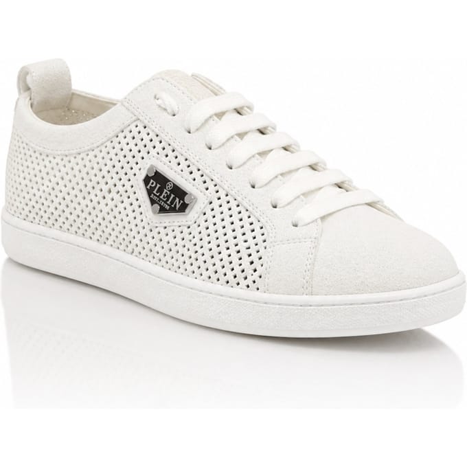 Perforated Suede Low-Top Sneakers