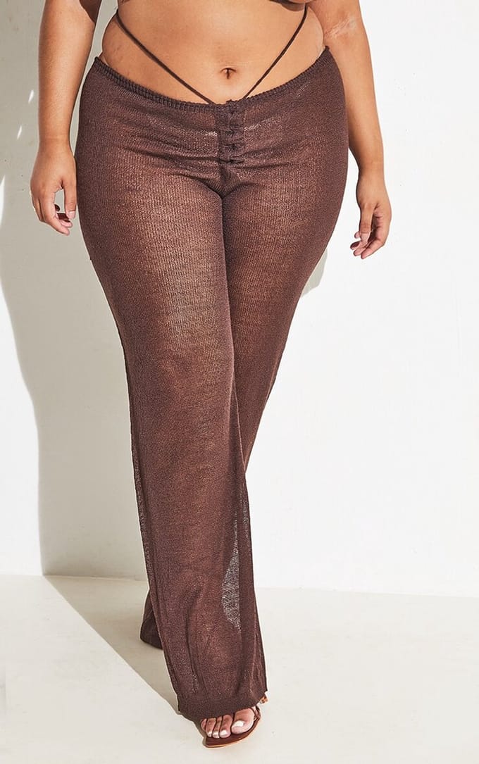 PrettyLittleThing - Serie Plus - Bruine Broek - Maat 44
