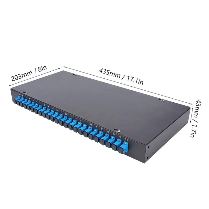 Boîte à bornes à fibre optique Panneau de brassage à fibre optique 24 cœurs 24 ports Connecteur SC