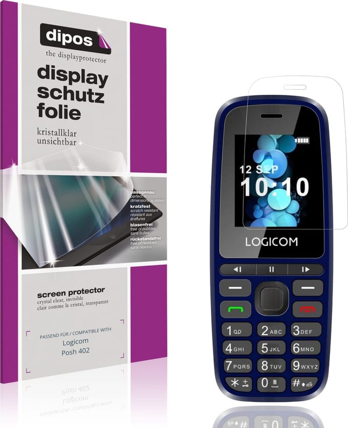 dipos – 4x Beschermfolie geschikt voor Logicom Posh 402 | Krasbestendige & heldere Screenprotector Ultra-Thin