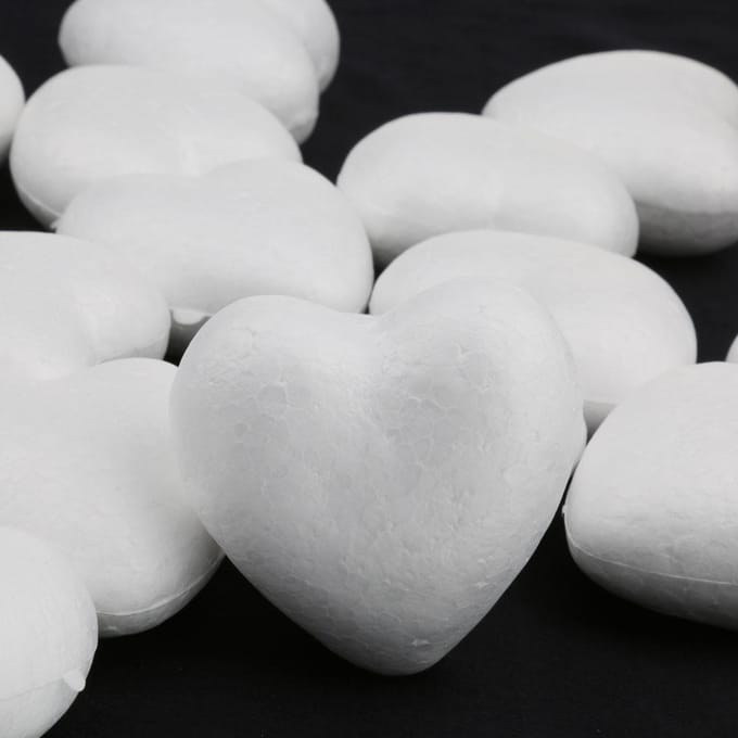 20 Stuks 60mm Wit Modellering Craft Polystyreen Schuim Piepschuim Liefde Hart DIY Ornamenten gray