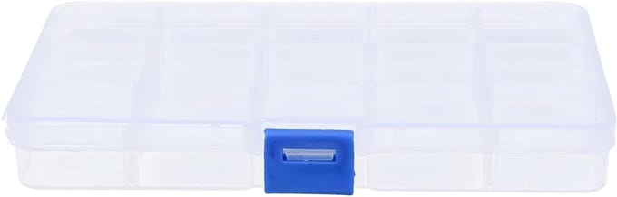 Opbergdoos Sieraden - Plastic Organizer - Kleine Onderdelen Sorteren - Verstelbare Vakjes - 17 x 10 cm - Transparant Wit