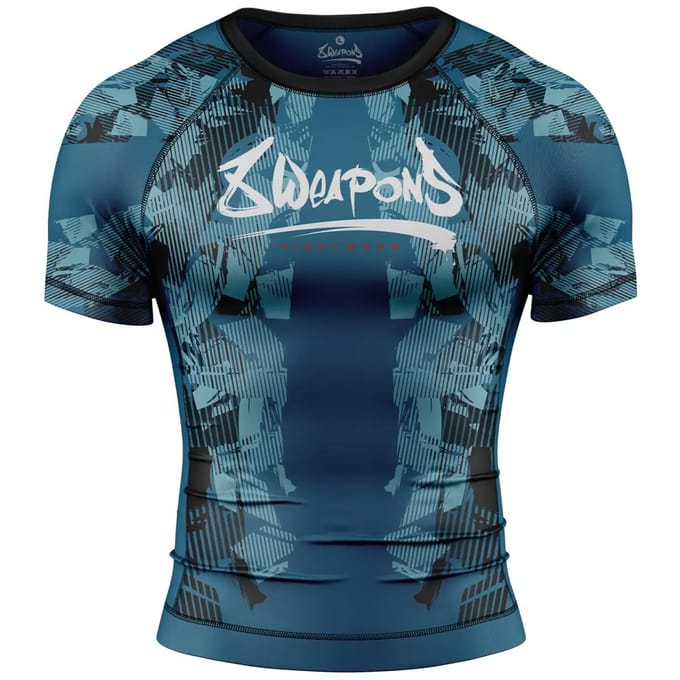 8 WEAPONS Rash Guard Hit 2.0 Navy Zwart - M