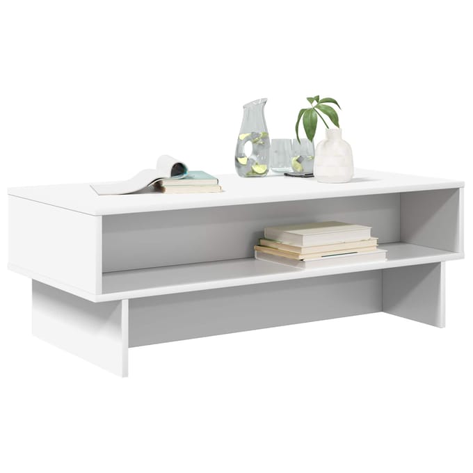 vidaXL - Salontafel - Wit - 100 - x - 46 - x - 35 - cm - Bewerkt - hout