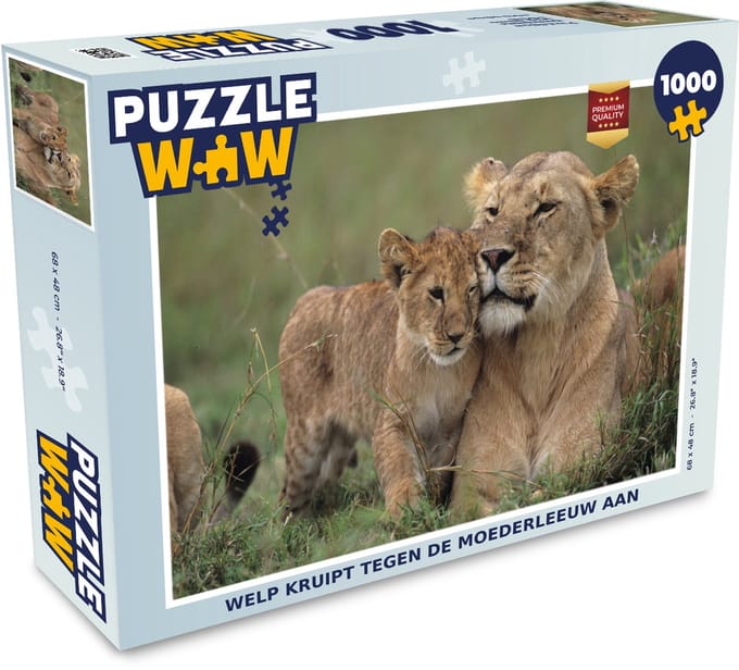 Puzzel Leeuw - Welp - Wild - Legpuzzel - Puzzel 1000 stukjes volwassenen