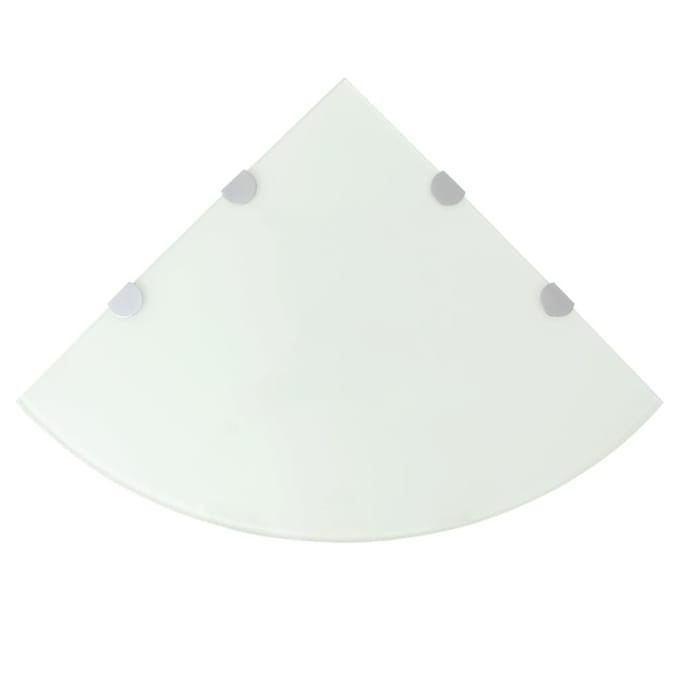 vidaXL - Hoekschappen - 2 - st - met - chromen - dragers - 45x45 - cm - glas - wit