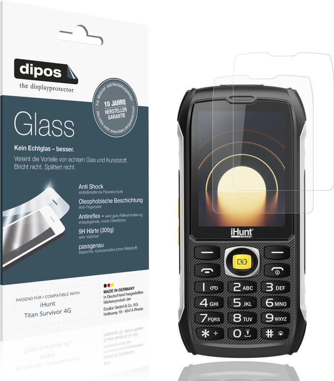 dipos – 2x Matte Pantserfolie geschikt voor iHunt Titan Survivor 4G | 9H Screenprotector