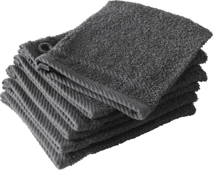 De Witte Lietaer Washandjes Helene Ebony 15 x 21 cm - 6 stuks - Katoen