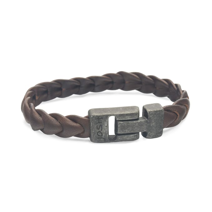Josh Leather Brown Bracelet 50046-BRA-VB/BROWN/L