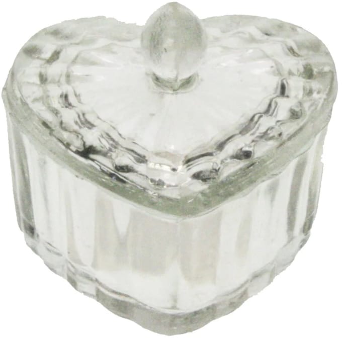 Doosje hart glas 7x7x8cm