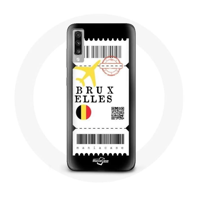 Case voor Samsung Galaxy A70 Vliegticket Brussel België