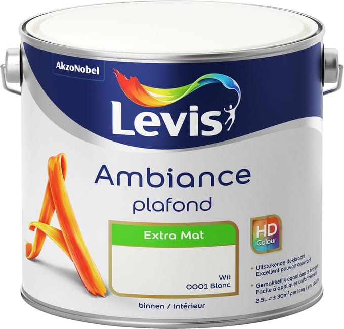 Levis - Ambiance Plafond - Wit - 2,5 L