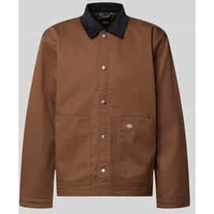 Jack met platte kraag en labeldetail