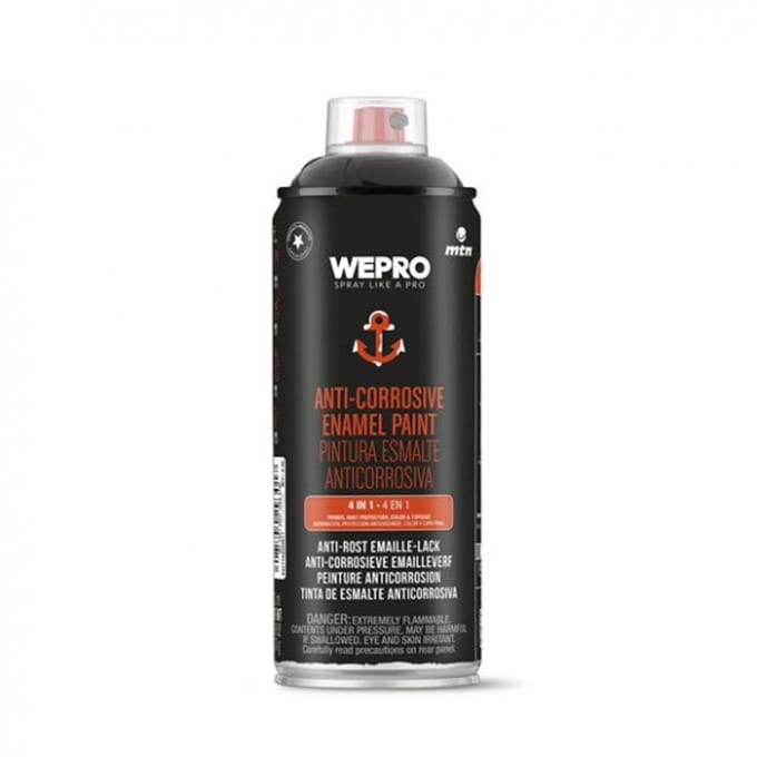 Spuitbus Anti-Roest Ral 9005 Zwart MTN WEPRO 400ML