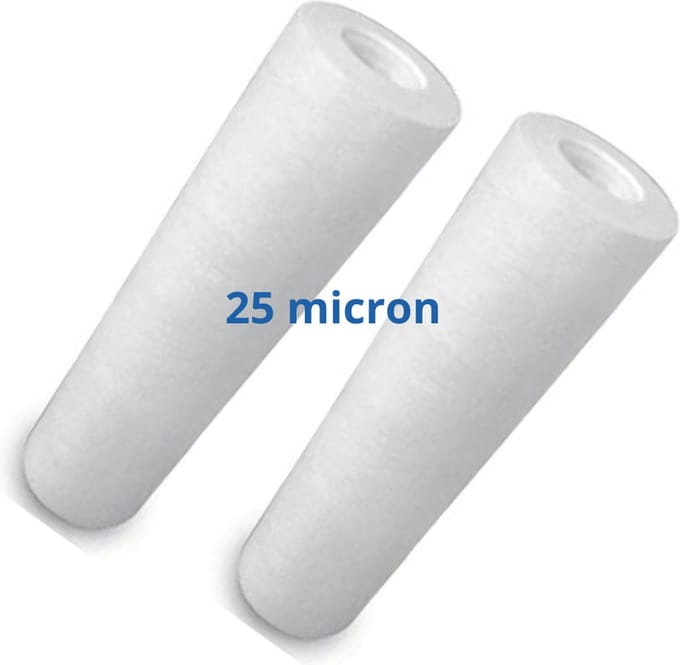 2 x waterfiltercartridge - sedimentfilter vervangpatroon - 25 micron - vuilfilter