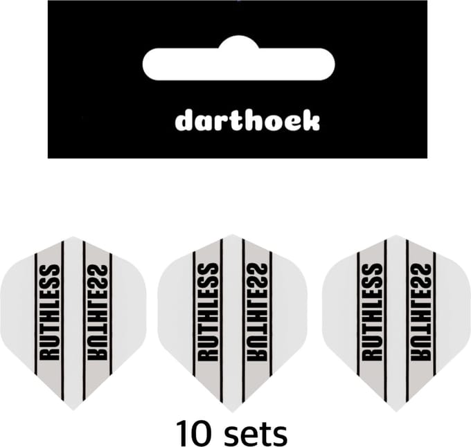 Darthoek| Flights | Ruthless | Wit | 10 Sets | (30 stuks) |