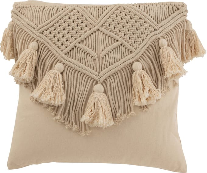 J-Line kussen Cosy - katoen - brige - small