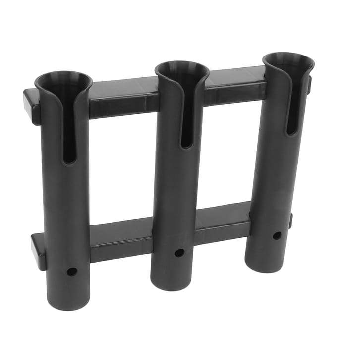 Plastic 3-buizen hengelhouder rek Vrije handen Draagbare hengelhouder met accessoires voor vissen black