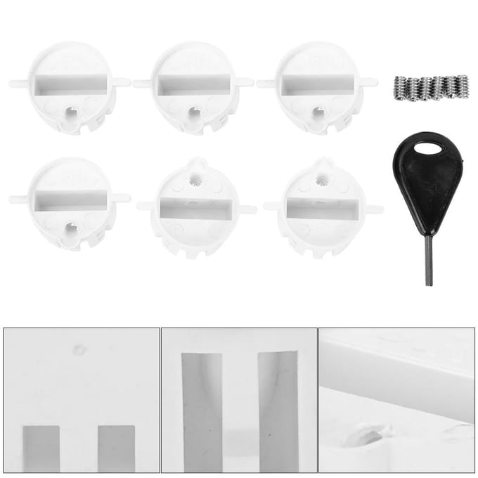 6 stuks Plastic Beker Plug Surfplank FCS Ronde Surf Vin Plug G5 Box Vin Plug & Schroefsleutel(wit)