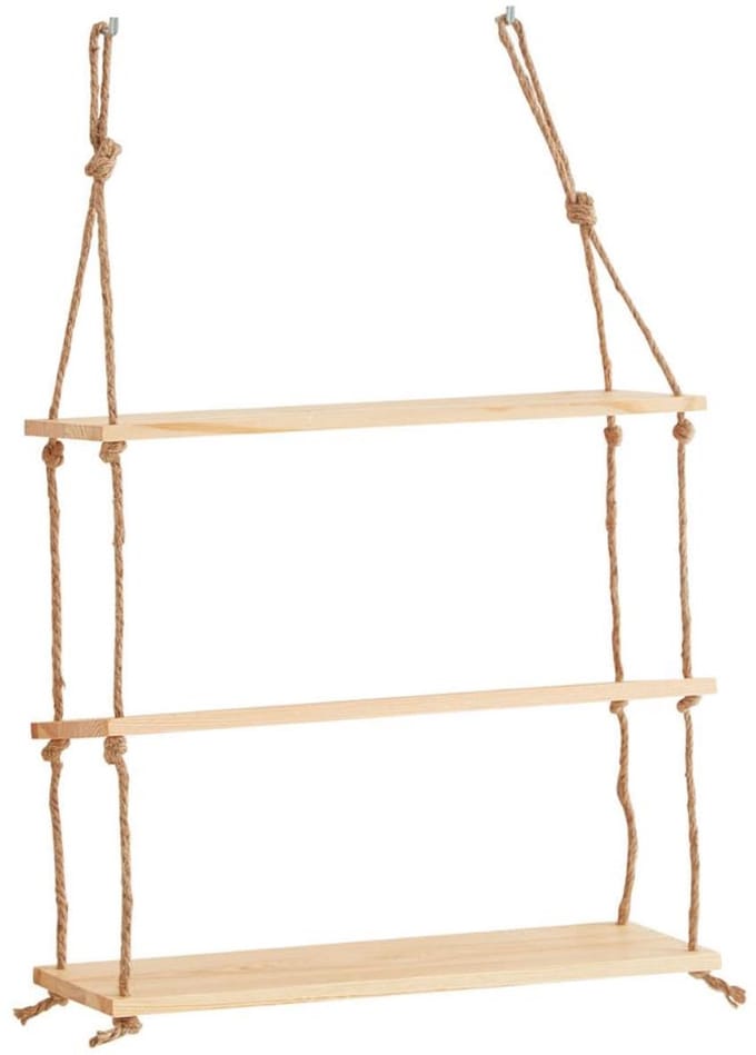 Karin wandkast 3 planken den naturel, touw den naturel.