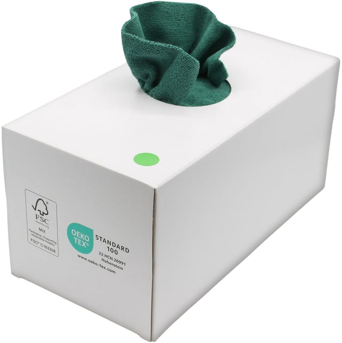 Microvezeldoeken Dispenserbox ChiaMo.nl Groen 38 x 38 cm (50 stuks)