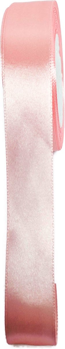 BamBella® - Satijn lint - 22 meter rol - Licht roze - 25 mm