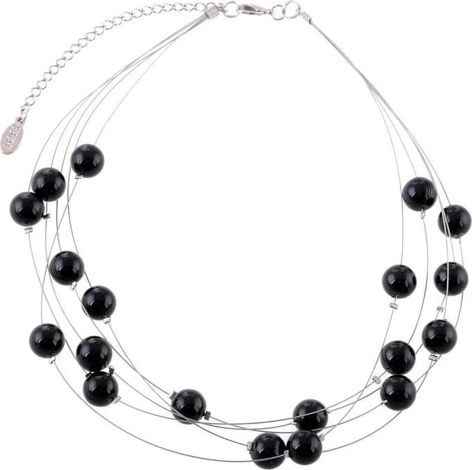 Behave - Ketting met zwarte parels - 41 cm (verlengketting 8,5 cm)