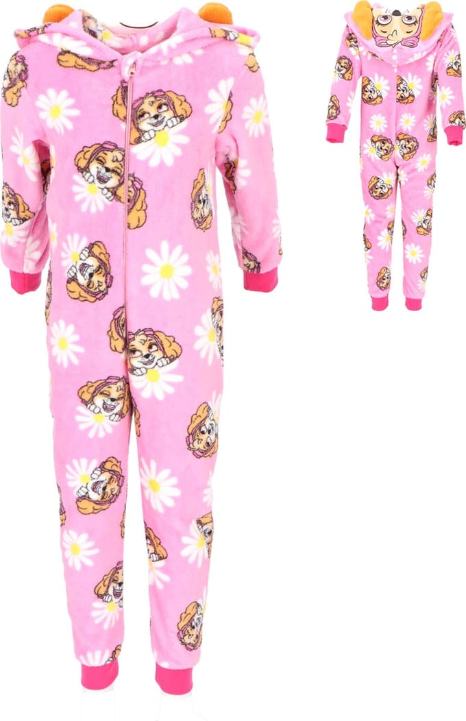 Paw Patrol Coral-Fleece Onesie - Maat 122/128 - Polyester - Roze