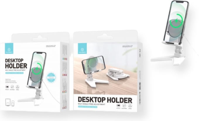 Repus - Bureau Telefoon Houder - Universele Telefoonstandaard - Zwart