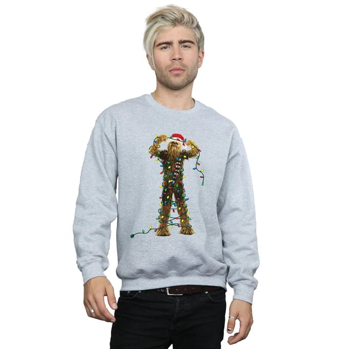 Star Wars Heren Chewbacca Kerstverlichting Sweatshirt (Sportgrijs)