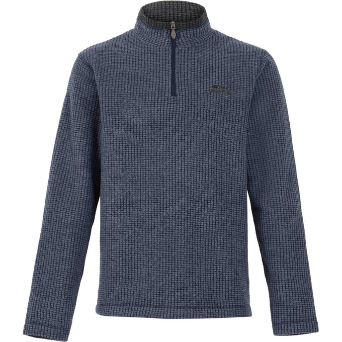 Weird Fish Heren Newark Grid Eco Friendly Quarter Zip Fleece Top (Marine)