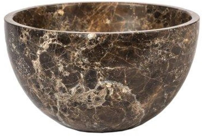 FugaFlow Efficiente Pietra Waskom - 21x21x12cm - rond - natuursteen - Dark Emperador