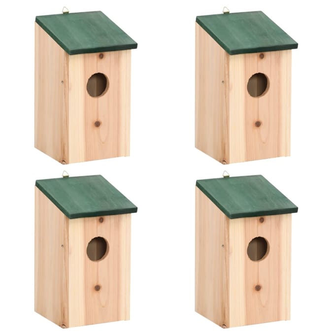 vidaXL - Vogelhuisjes - 4 - st - 12x12x22 - cm - hout