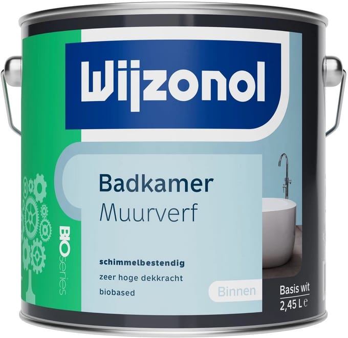 Wijzonol Muurverf Badkamer Wit 2,5 Liter