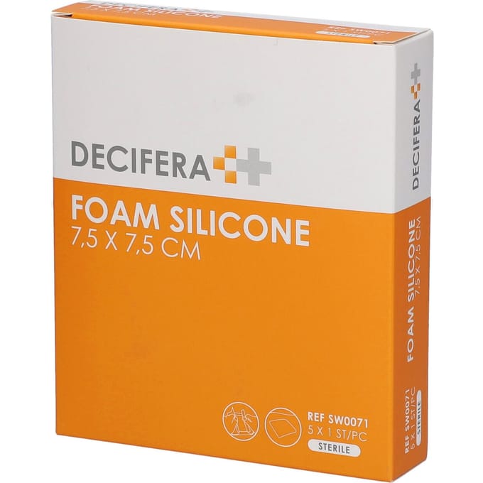 Decifera Foam Silicone 7,5 x cm SW0071 5 Pleister