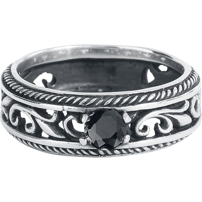 etNox - Gothic Ring - Princess - voor Vrouwen - zwart-zilverkleurig