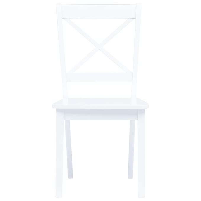 vidaXL - Eetkamerstoelen - 2 - st - massief - rubberwood - wit