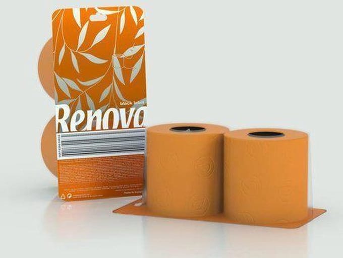 Oranje toiletpapier duo