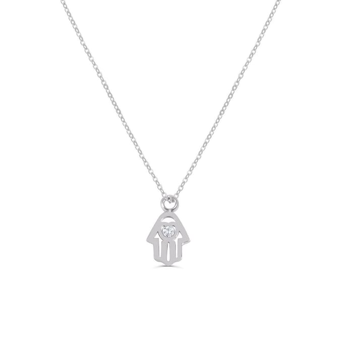 Victorious Dames Ketting Zilverkleurig – Hand van Fatima - 45 cm