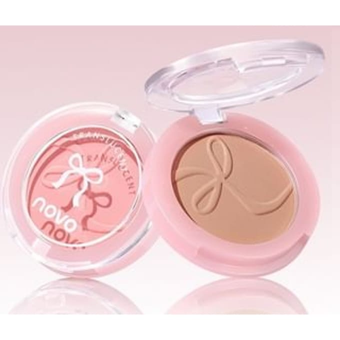 NOVO - Bow Embossed Soft Blush - 5 Colors 02# Roasted Bean Paste - 3g