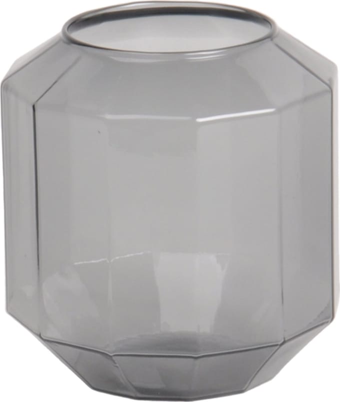 XLBoom Bliss Small Vaas - Glas - Voor Binnen - Grijs - 14 × 14 × 16 cm