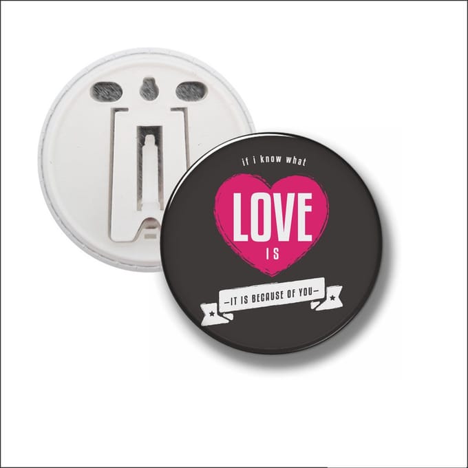 Button Met Clip 58 MM - If I Know What Love Is