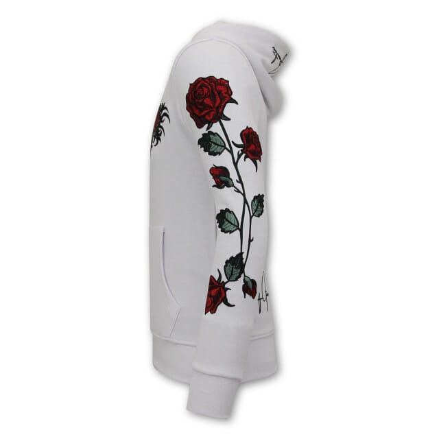 Heren Hoodie - Love & Roses - 11-6526 - Wit