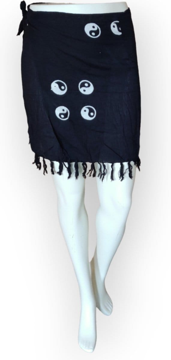Strand rokje - zwart / wit - yin yang van Om Namaste