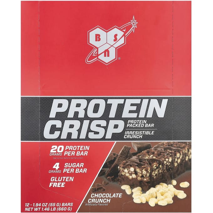 BSN, Protein Crisp, saveur Chocolate Crunch, 12 barres, 57 g (2,01 oz) chaque