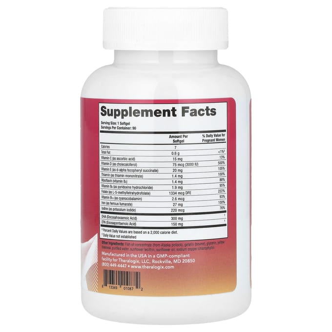 Theralogix, TheraNatal, One, 90 capsules molles