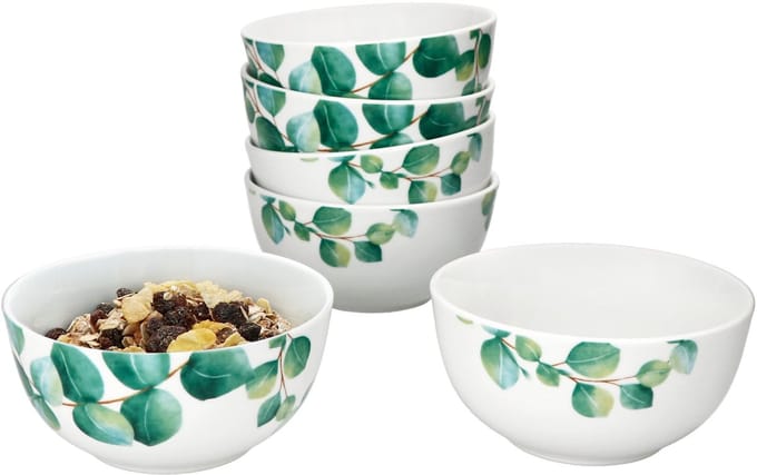 MamboCat MamboCat Set van 6 graankommen 14cm eucalyptus wit
