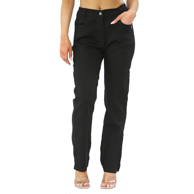MYT Damesjeans met elastische taille aan de zijkant in zwart