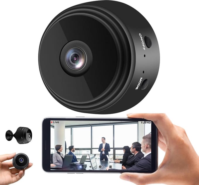 Mini Spy Camera - Verborgen Wifi Camera - Thuis Bewaken - Bewegingsdetectie Nachtzicht - Compact Model - Zwart